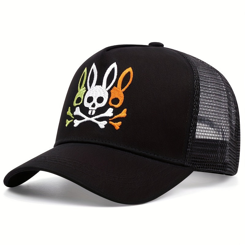 Outdoor Bunny Pattern Baseball Hat for Skiing Fishing Hiking