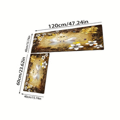 Boho Kitchen Rugs Set - Vintage Floral Anti Fatigue Long Strip Floor Mats