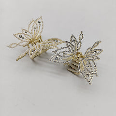 Medium Hair Claw Clip Non Slip Hair Clamp Rhinestone Pearl Decor Barrettes