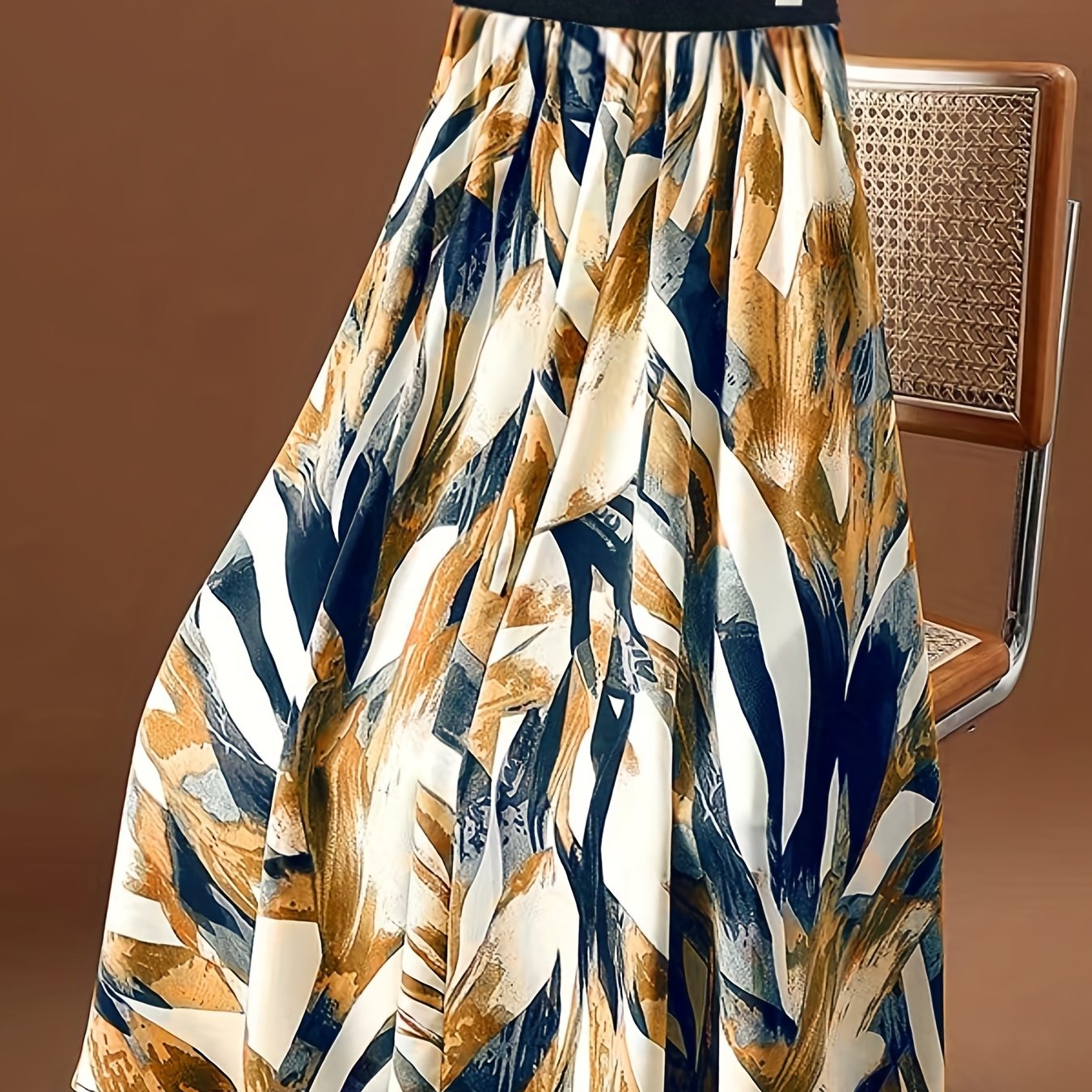 Floral Print Elastic Waist Skirt for Women