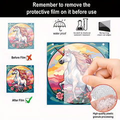 Unicorn Acrylic Stained Window Hanging Hand Painted Outdoor Panel Decor