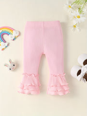 Baby Girl Flared Pants Ruffle Trousers Leggings 5pcs Set