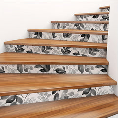 6pcs Watercolor Big Flower Stair Stickers Self adhesive Wallpaper