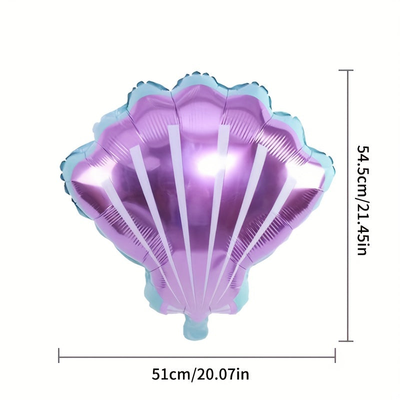 2pcs Fish Tail Shell Aluminum Film Balloon Summer Party Decoration Background