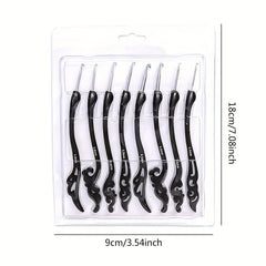 8pcs Crochet Hooks Soft Handle Aluminum Knitting Tool Sweater Needle Retro Fancy