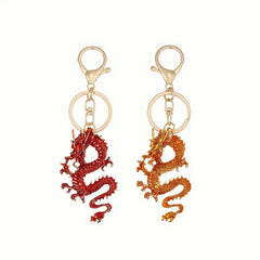 Cartoon Dragon Keychain Chinese Style Dragon Charm Car Key Ring