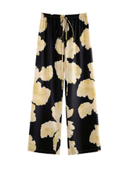 Floral Print Kaftan & Pants Set Sheer Cover Up 2 Piece