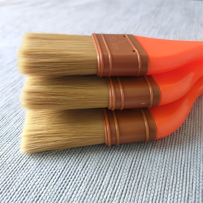1pc 2 3 4 Long Plastic Brush Red Curved Handle Thicken Brown Nylon B