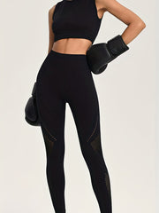 2pcs High Waisted Leggings for Women Hollow Out Breathable Workout Pants