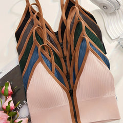 5pcs Wireless Zipper Bras for Women