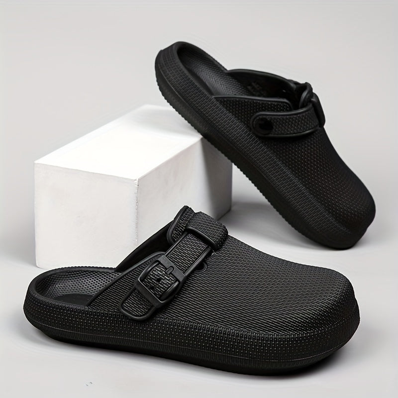 Men's Adjustable Buckle Clogs Non Slip Casual Slippers