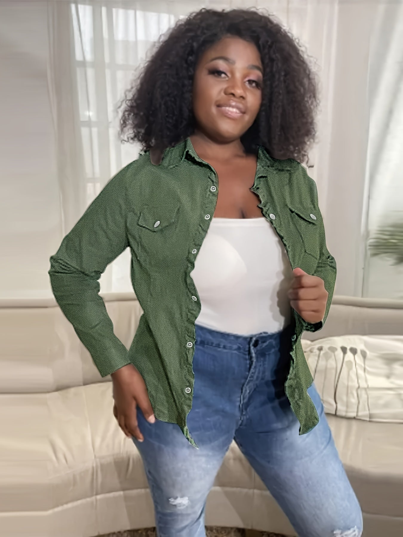 Long Sleeves Denim Shirt Women's Jacket