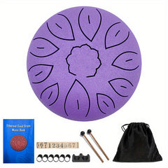 6 Inch 11 Tone Steel Hand Pan Drum with Drumsticks & Percussion