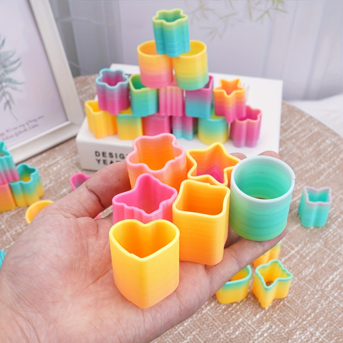 48pcs Rainbow Rings Party Favor Halloween Christmas Birthday
