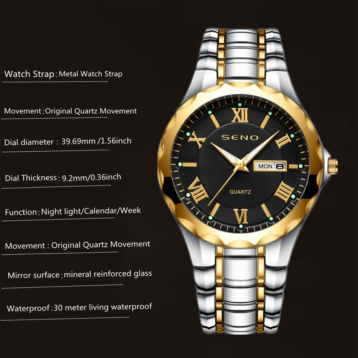 Men's Classic Pointer Scale Quartz Watch