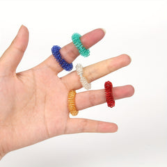 10pcs Mini Spring Finger Massage Ring Pressure Relief Relax Handwear