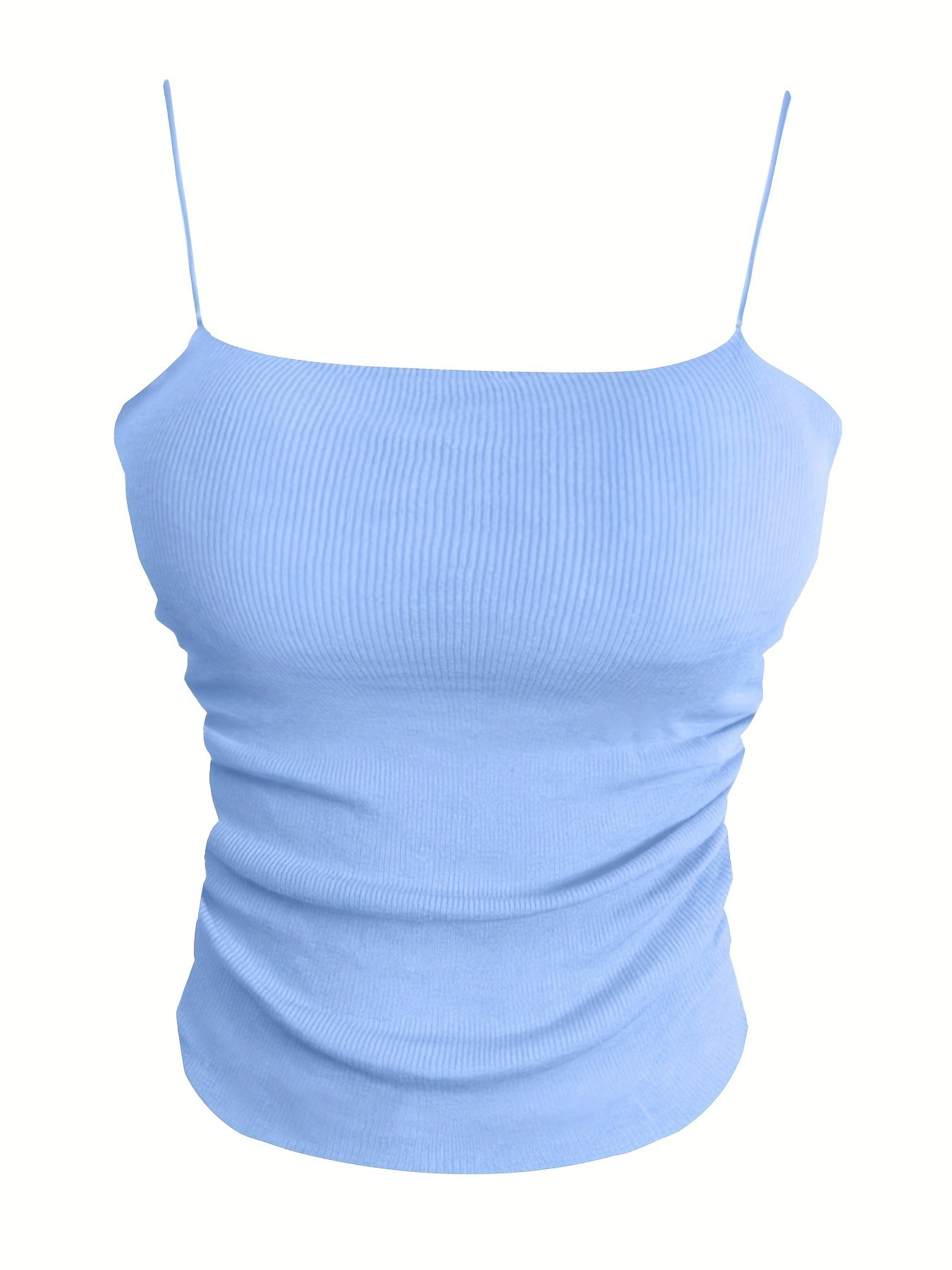Ruched Spaghetti Strap Sleeveless Cami Top Sexy Summer Women's Clothing