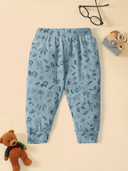 Baby Cartoon Animal Print Long Sleeve Cardigan Top Trousers 2pcs Set
