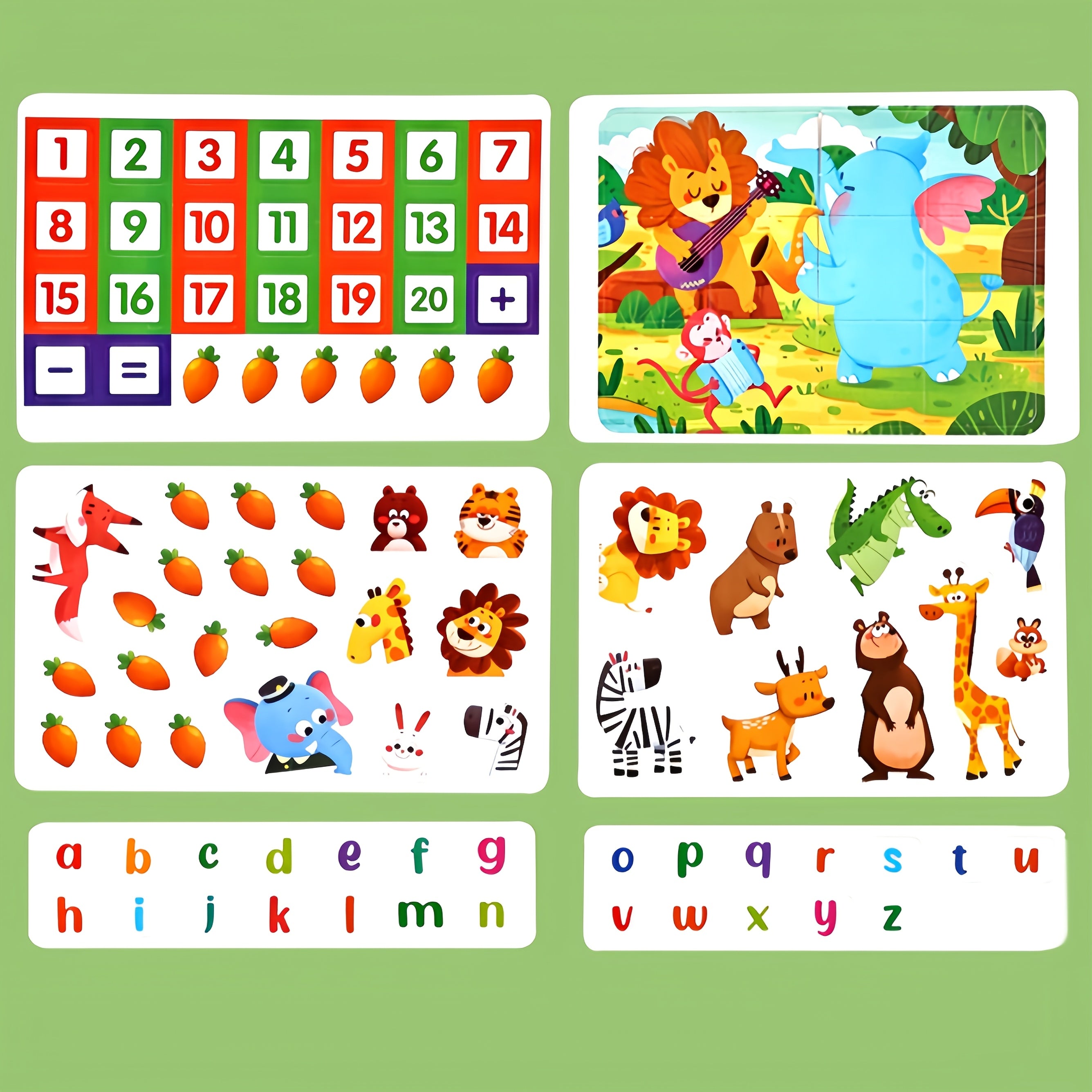 Reusable Cartoon Sticker Busy Book Animal Word Letter Recognition Toy