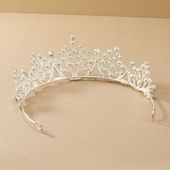 Silvery Crystal Headband Rhinestone Crown Princess Tiara Hair Accessory