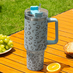 Leopard Printed 40oz Stainless Steel Water Bottle Leakproof Insulated