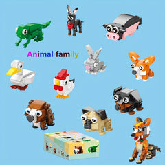 30pcs Animal Building Blocks Set Insects Bird Small Animal Assembly Model