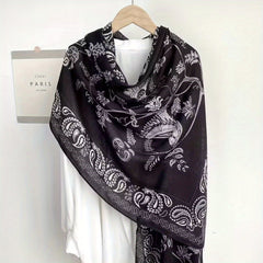 Paisley Print Scarf Warm Shawl Outdoor Windproof Head Wrap