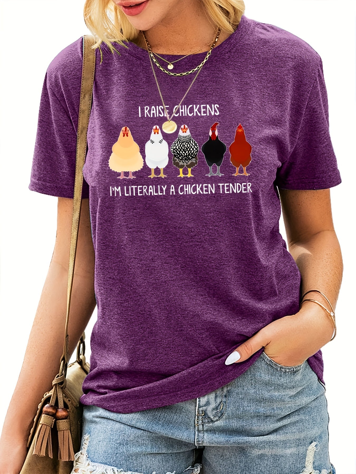 Chicken Graphic Sports T-shirt for Women