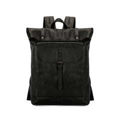 Men Leather Backpack Cow Leather Business Bag Waterproof