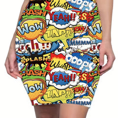 Graffiti Print Mini Skirt Street Wear Hip Summer Skirt