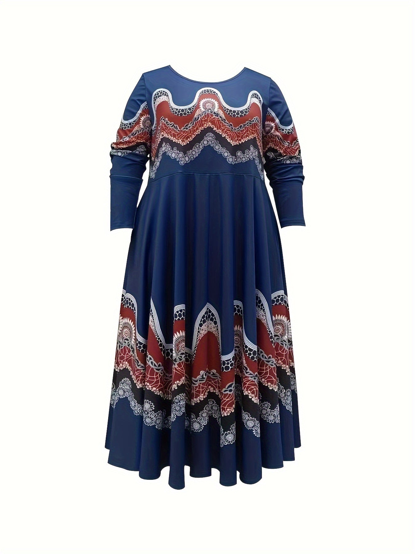 Women's Plus Tribal Print Maxi Dress