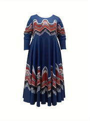 Women's Plus Tribal Print Maxi Dress