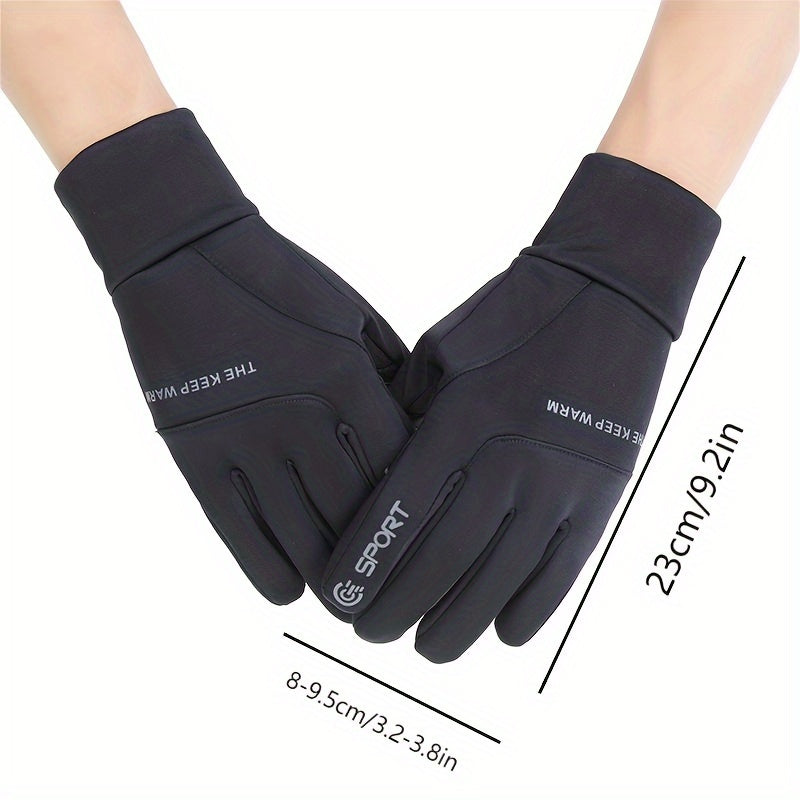 Winter Warm Gloves Velvet Thickened Windproof Waterproof Sports Gloves