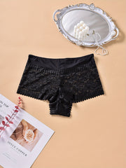 3 Pack Plus Size Lace High Rise Underwear Set