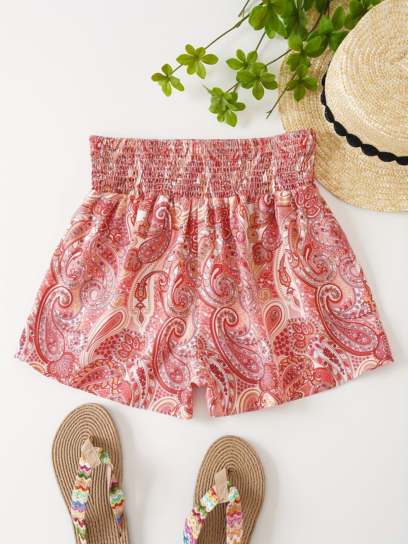 Boho Print High Waist Shorts Casual Women's Clothing
