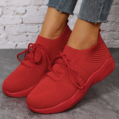 Breathable Lace Up Running Shoes Soft Sole Sneakers