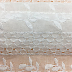 Cotton Base Hollow Embroidery Fabric 3D Dress Perforated Lace Fabric 1m