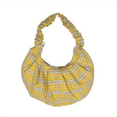 Plaid Pattern Crossbody Bag Dumpling Shoulder Bag