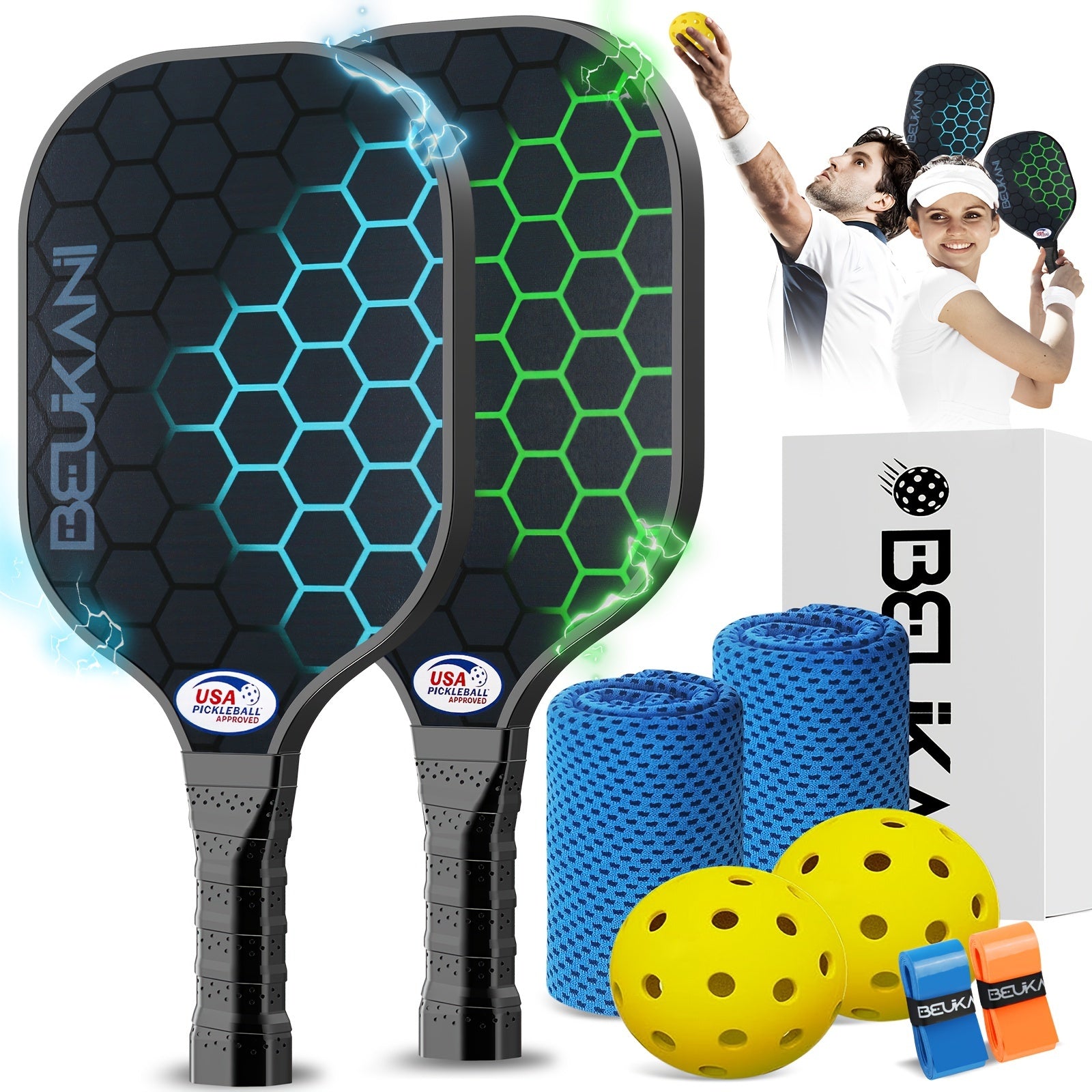 Pickleball Paddles Set Of 2 USAPA Approved Pickleball Set