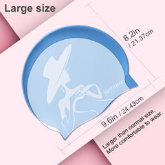 Stylish Plus Size Waterproof Silicone Swim Hat for Women