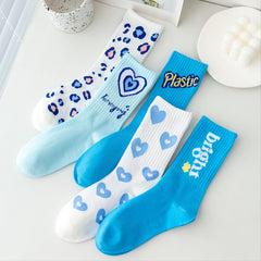 5 Pairs Women's Mixed Pattern Mid Tube Socks