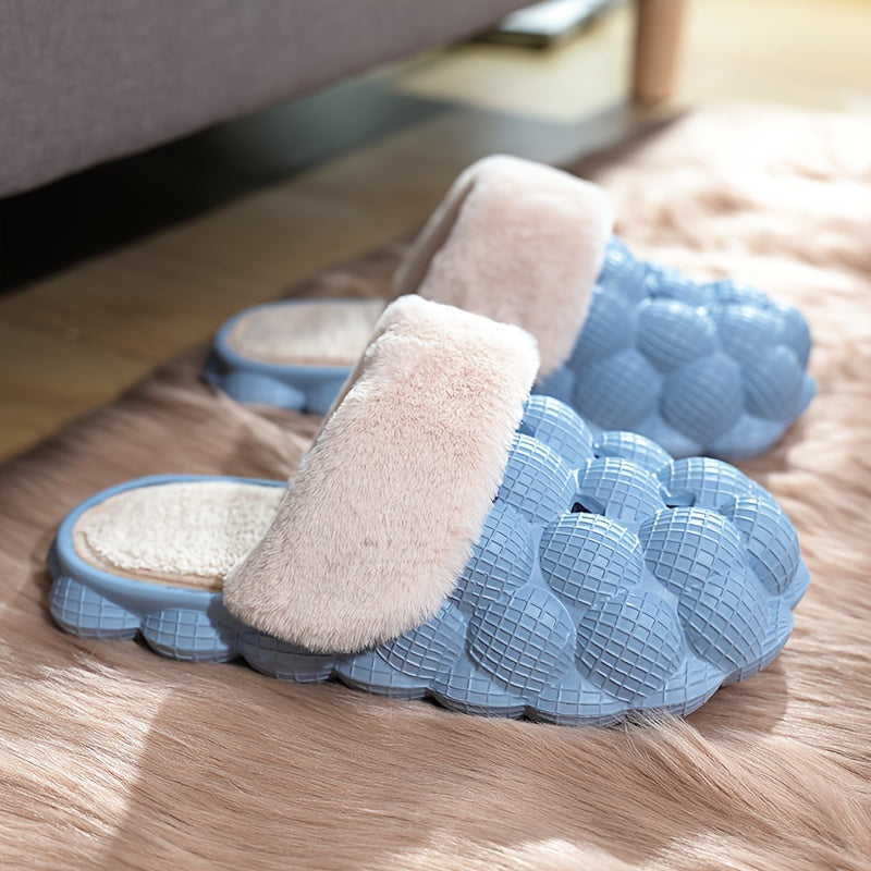 Women's Comfortable Fleece Outdoor Platform Hole Slippers