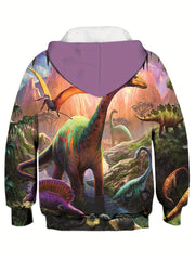 Dino 3D Pattern Print Boys Sweatshirt Hoodie For Spring Fall