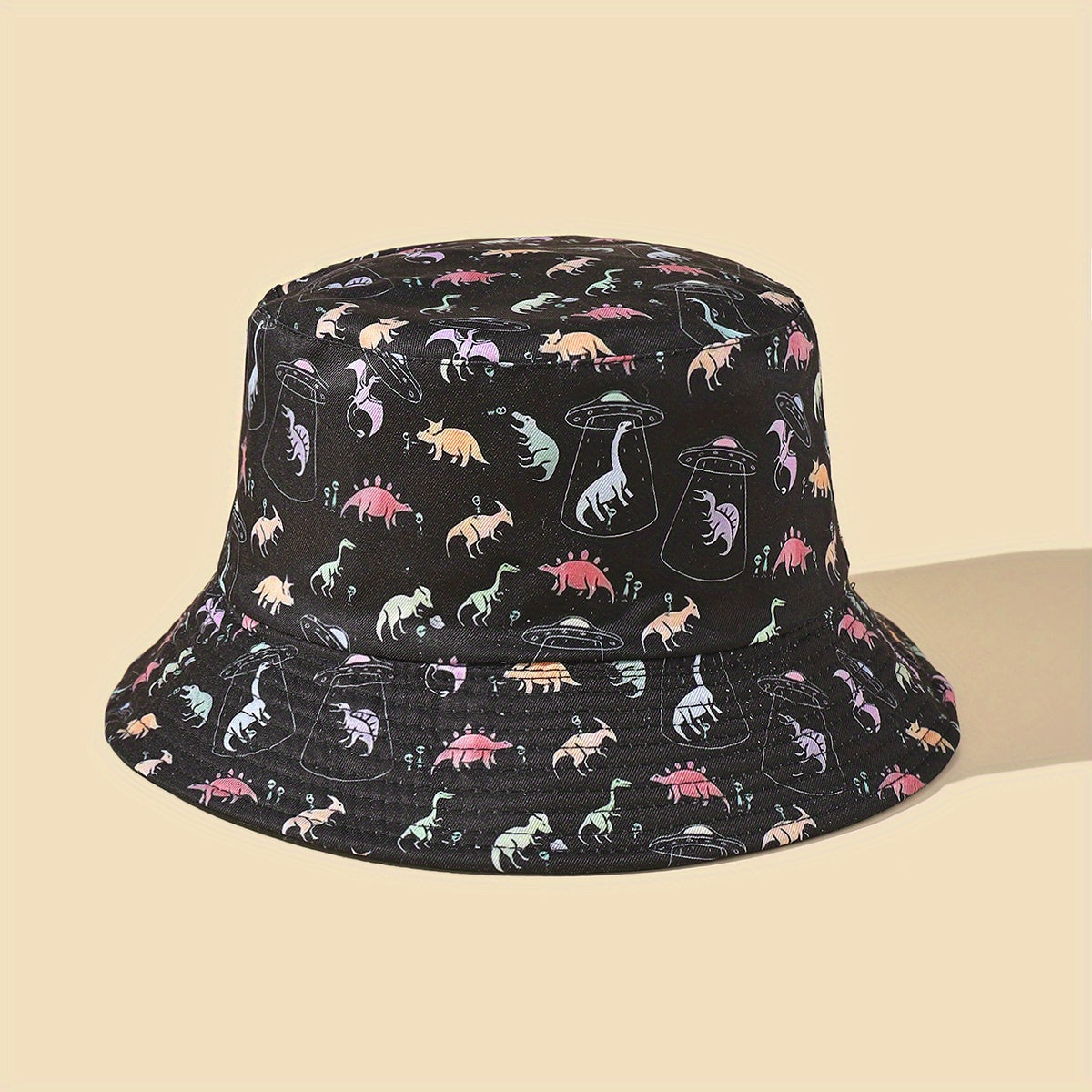 Men's Dinosaur Print Polyester Bucket Hat