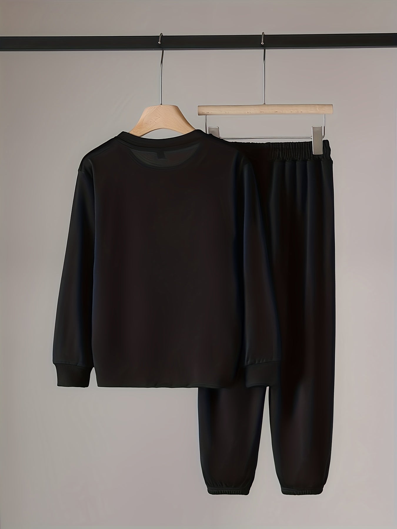 Boy's 2pc Plant Pattern Sweatshirt & Sweatpants Set for Spring Fall