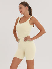 Yoga Rompers Square Neck Sleeveless Sport Romper Bodysuit