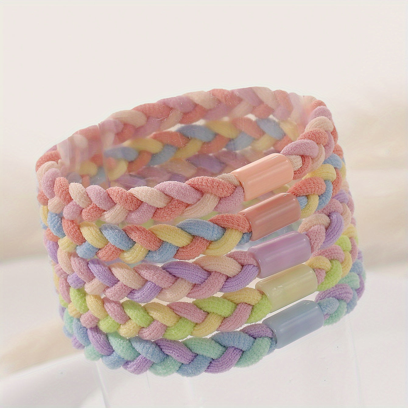 5pcs Sweet Block Hair Ties Hair Bands For Girls