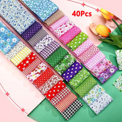40pcs Fabric Patchwork Squares Bundle DIY Sewing Scrapbooking Quilting Craft