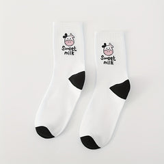 5 Pairs Casual Striped Socks Women's Stockings