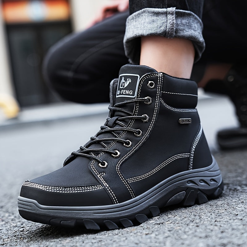 Men's Solid Hiking Shoes Non Slip Durable Sneakers Outdoor Activities